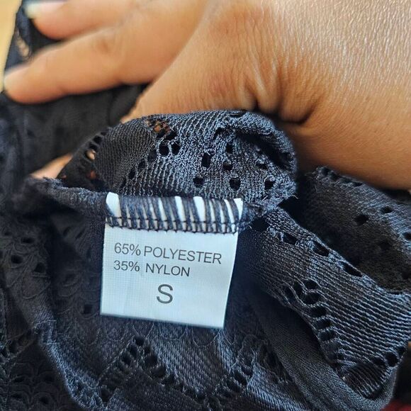 Adore she womens Sz S black lace bodysuit top - Picture 6 of 6